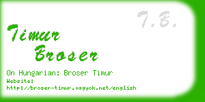timur broser business card